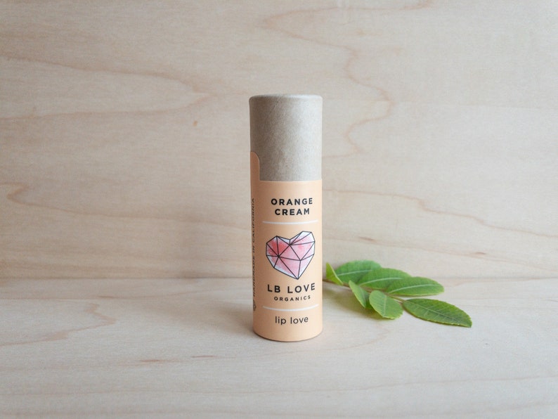 Lip Balm Orange Cream Organic Lip Love, sensitive skin lip balm, creamsicle scent image 2