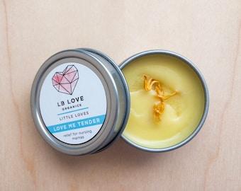 Love Me Tender flower infused Organic nipple cream, relief for nursing mamas, essential oil free, lanolin free