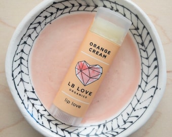Lip Balm - Orange Cream Organic Lip Love, sensitive skin lip balm, creamsicle scent