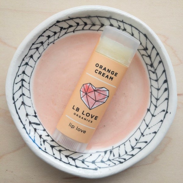 Lip Balm - Orange Cream Organic Lip Love, sensitive skin lip balm, creamsicle scent