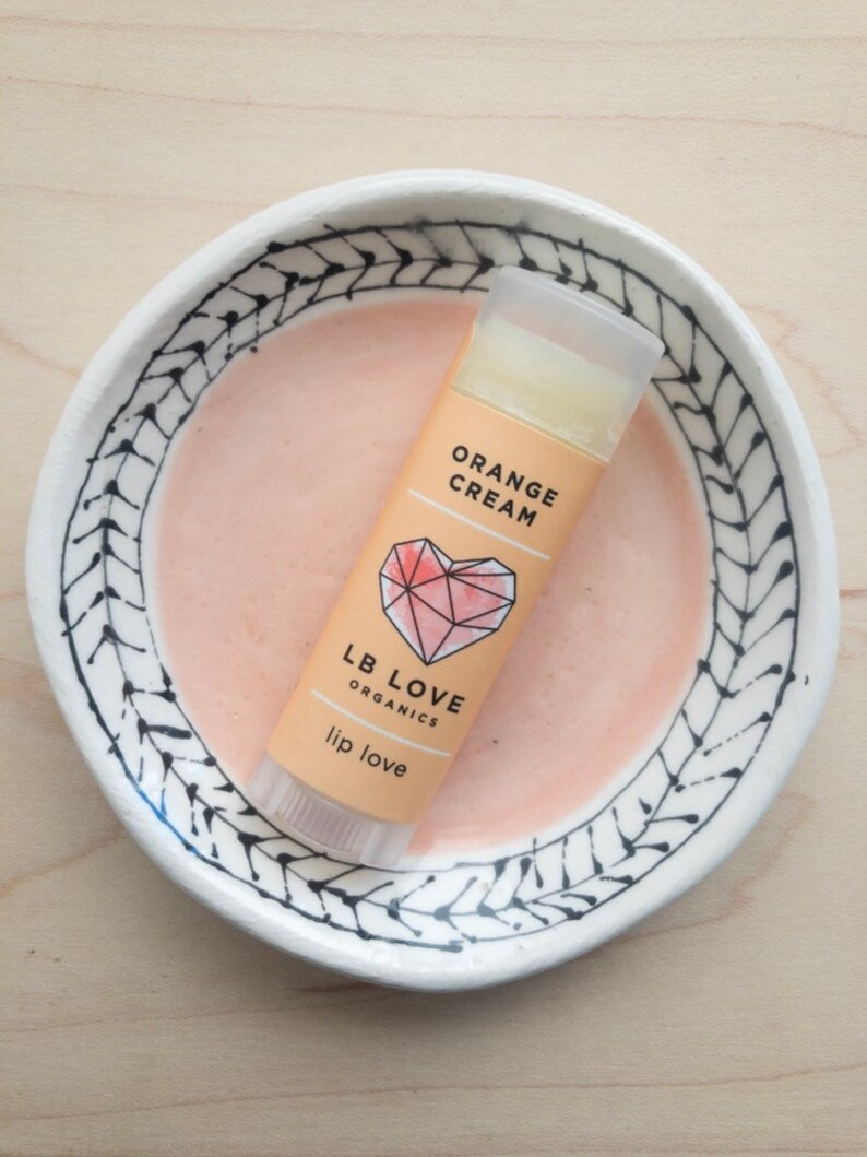Lip Balm Orange Cream Organic Lip Love, sensitive skin lip balm, creamsicle scent image 1
