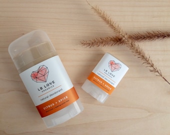 Citrus Spice Natural Deodorant: Organic, Baking Soda Free