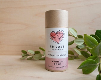 Zero Waste Vanilla Rose Organic Deodorant, sensitive skin deodorant, Probiotic deodorant