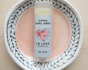 Lip Balm - Cuppa Earl Grey Organic Lip Love, organic lip balm, sensitive skin lip balm, tea lovers