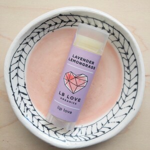 Lip Balm - Lavender Lemongrass Organic Lip Love, sensitive skin lip balm, lavender lovers