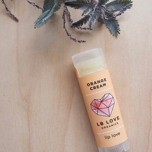 Lip Balm Orange Cream Organic Lip Love, sensitive skin lip balm, creamsicle scent image 4