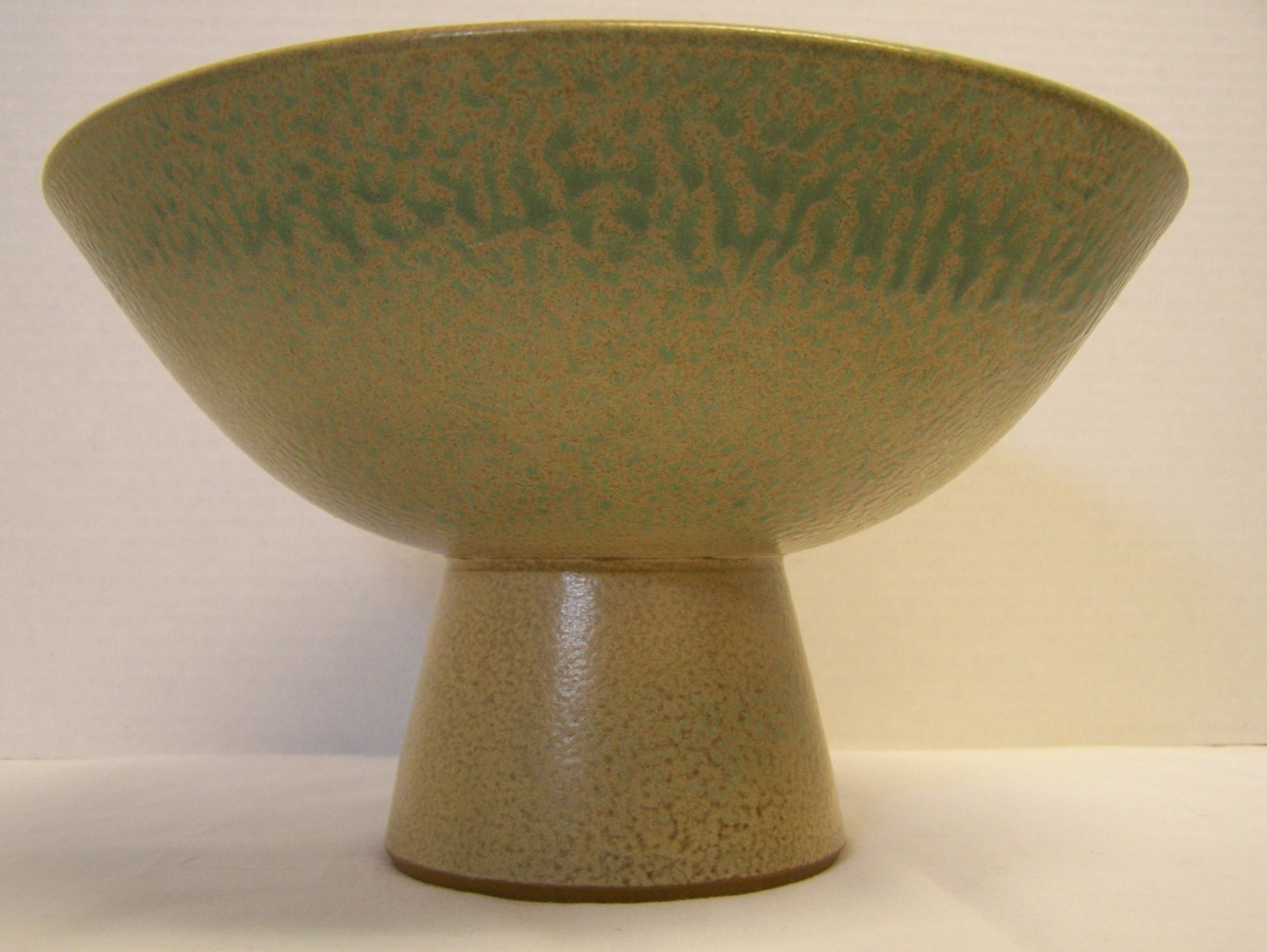 Japanese Pottery Bowl Olive Green Fruit Bowl Compote Etsy