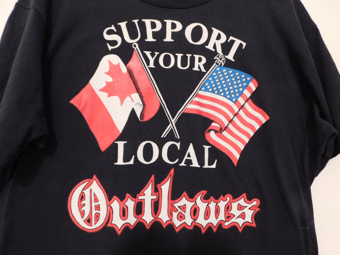 Large Support Your Local Outlaws T-shirt Biker T-shirt Black | Etsy