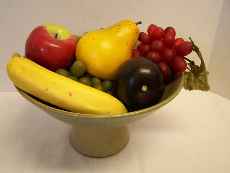 Japanese Pottery Bowl Olive Green Fruit Bowl Compote Etsy