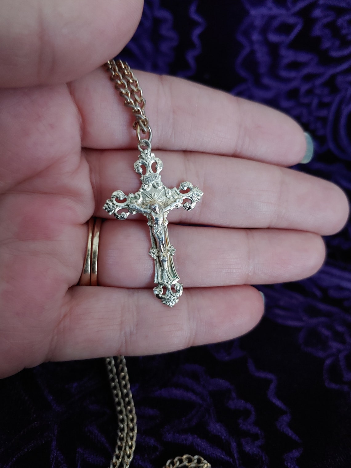 Chapel Sterling Cross Pendant Religious Etsy