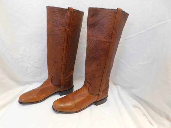 Ladies Justin Brown Leather Boots size 