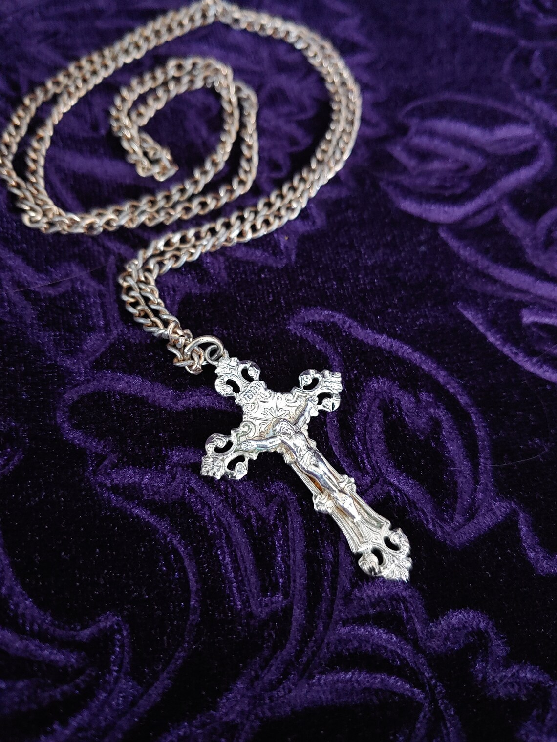 Chapel Sterling Cross Pendant Religious Etsy
