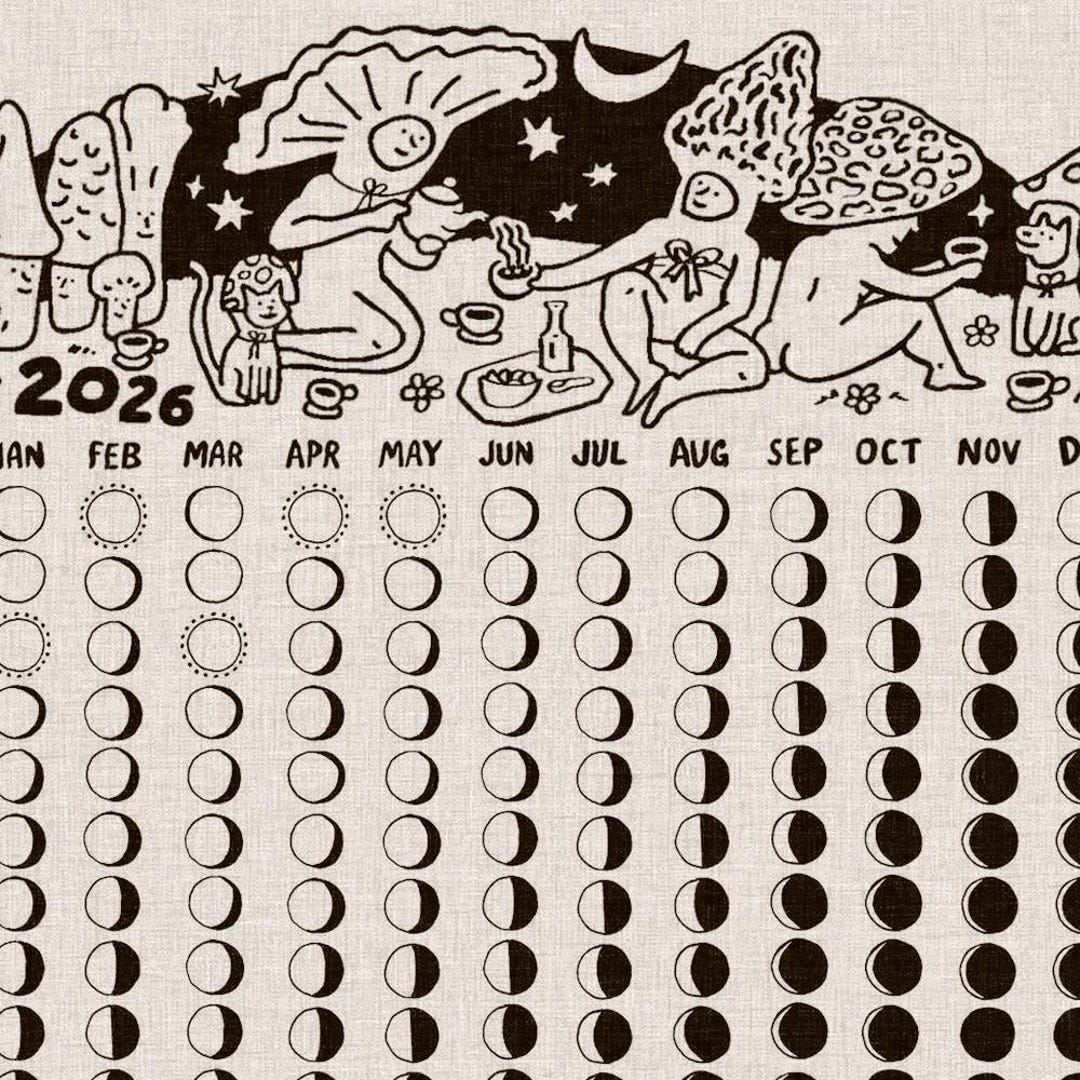 2026 Moon Phase Calendar Lunar Celestial Wall Art - Etsy