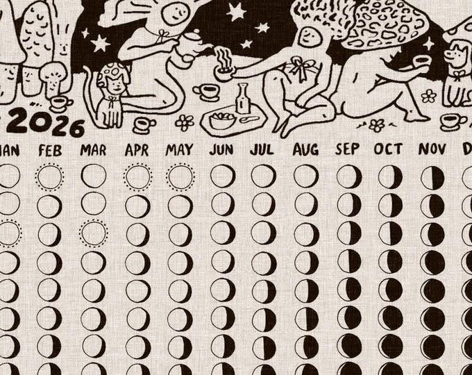 2026 Moon Phase Calendar Lunar Celestial Wall Art - Etsy