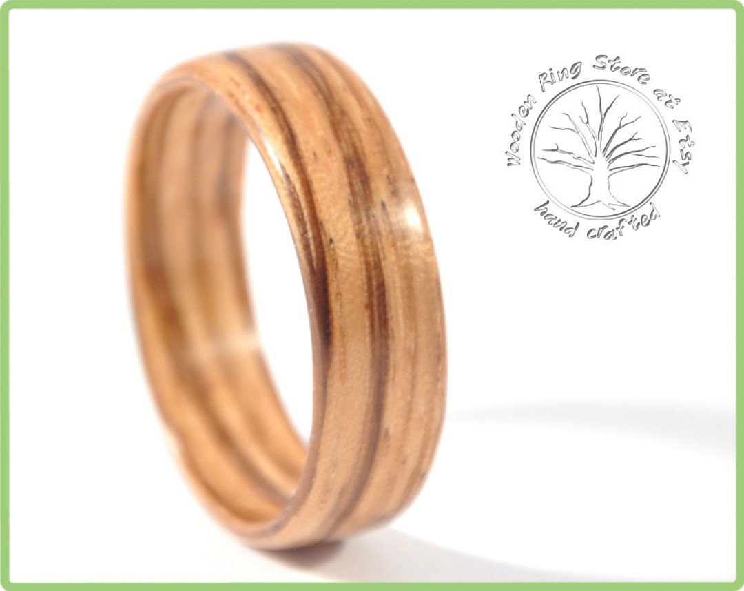 Zebrawood Ring. Bent Wood Ring. Zebra Wood Simple Engagement Etsy