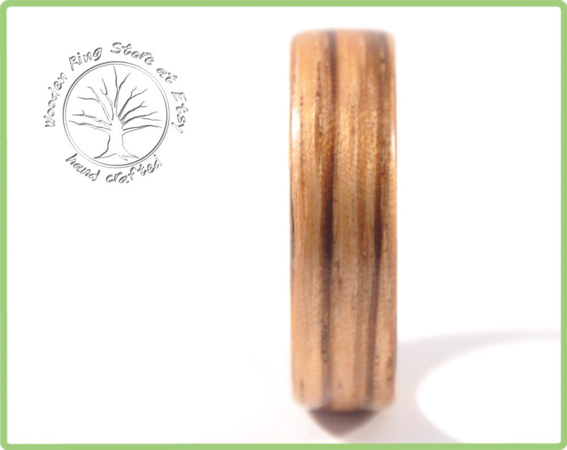 Zebrawood Ring. Bent Wood Ring. Zebra Wood Simple Engagement Etsy