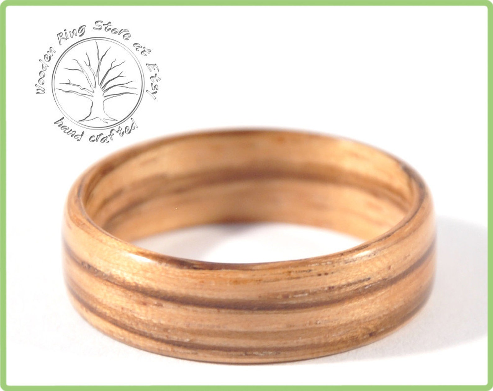 Zebrawood Ring. Bent Wood Ring. Zebra Wood Simple Engagement Etsy