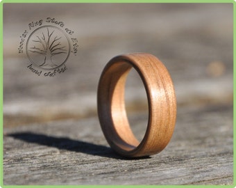 Wooden ring hand made of spotted gum. Suitable for men and women. Perfect gift, natural ring, wooden wedding band