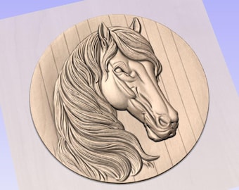 Pferdekopf Porträt STL-Datei für eine 3D-STL für CNC-Fräser, 3D-Druck