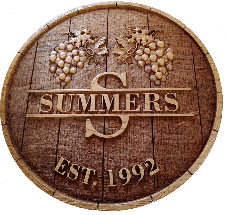 Personalized Wine Barrel Wood Top Solid Cherry Hardwood Etsy