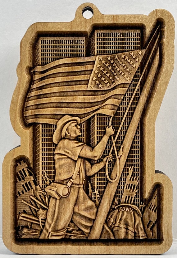 FDNY 911 Tribute Flag 3D Maple Wood Ornament / Shelf Decor - Etsy