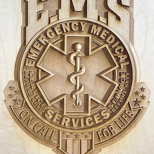 Digitale 3D Illusion Datei mit ems Logo für Holz Lasergravur Glowforge, Epilog, Trotec, alle Laser