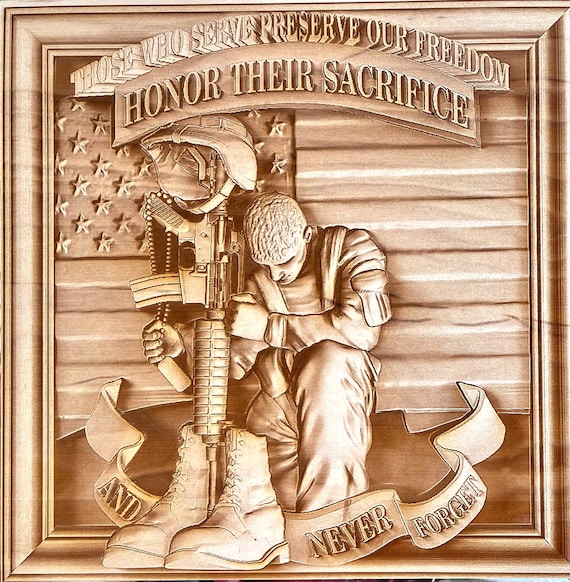 Digital Engraving File Fallen Soldier Honor 3D Illusion File - Etsy