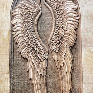Digital Engraving File - Angel Wings Real 3D file made for Wood laser engraving - Epilog, Trotec, Kern, lasers for grayscale