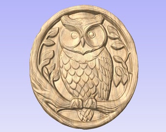 Owl in tree STL file for a 3D CNC Router.