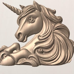 Einhorn-Datei für einen 3D-CNC-Fräser.