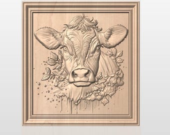 Cow in the Rain STL file for a 3D CNC Router.