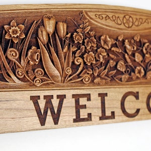 Personalized Flower Theme Sign With Welcome or Anything You Would Like ...