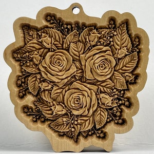Wooden Flower / Roses Bouquet 3D Maple Wood Ornament / Shelf Decor