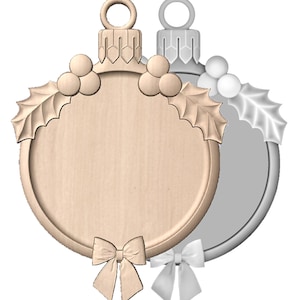 Weihnachtsverzierung STL und Laser Grayscale Datei für einen CNC-Fräser und Laser.  Personalisieren Sie auf Ihrem eigenen CNC-Fräser oder Lasergravierer.