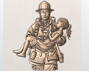 Firefighter Rescue STL file for a 3D CNC Router.