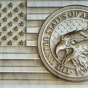 Digital Engraving File -USA Flag Eagle 3D Illusion file for Wood laser engraving-Glowforge, Epilog, Trotec, all lasers