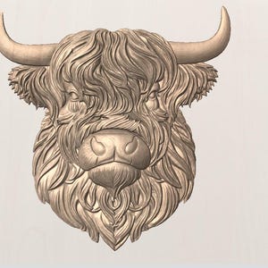 3D CNC ルーター用のハイランド カウ STL ファイル。