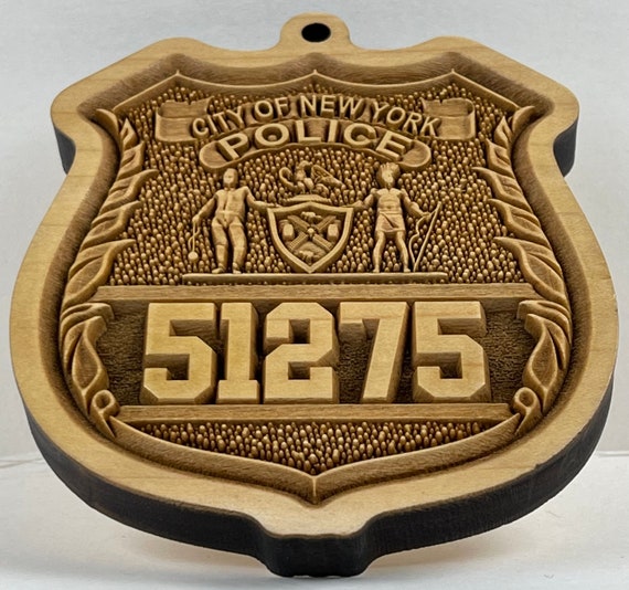 NYPD Police Badge 3D Maple Wood Ornament / Shelf Decor - Etsy