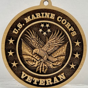 Military Veteran Tribute, Army, Navy, Marine Corps, Air Force, Coast Guard 3D Maple Wood Ornament / Shelf Decor