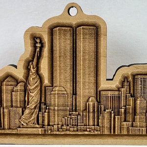 Vintage New York City Skyline Magnet * Wall Hanging * Ornament * WTC * Set  of 4