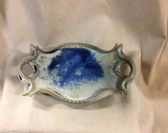 Handmade Ceramic Serving Tray With Handles.