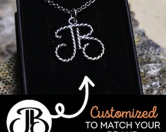 Custom Sterling Silver Ranch Brand Pendant | Rope Style Western Necklace | Personalized Jewelry