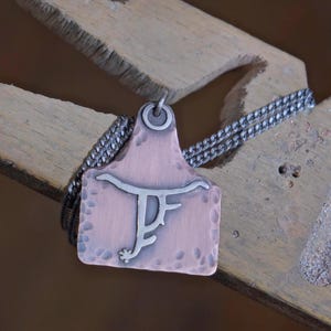 Rustic Copper Ranch Brand Cowtag - Custom Cattle Brand Pendant by KEB