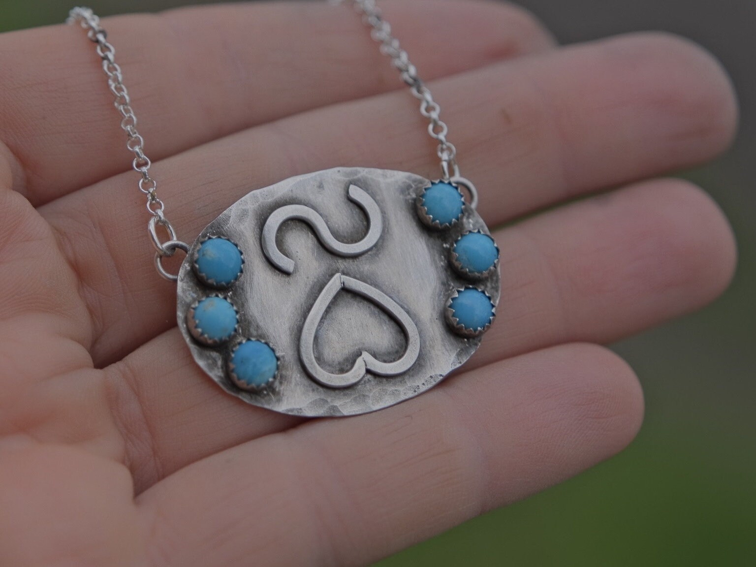 Custom Cattle Brand Oval Pendant Turquoise Western Choker Necklace KEB Designs Etsy