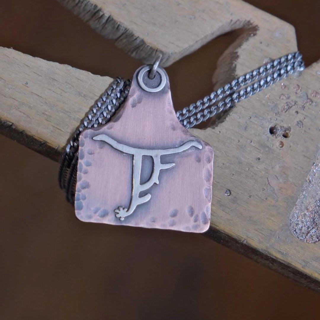 Pendant Ranch Sign Rustic Ranch Brand Cowtag - Custom Cattle Brand Pendant by KEB - Etsy