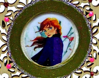 Frozen Anna Ornament Christmas Ornament Anna Ornament Snowflake Frame Ornament Frozen Gift GIFT WRAP and BOX Available