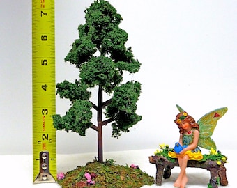 MINIATURE TREE 7 Inch Realistic Looking Non-Shedding for Models Dioramas Fairy Houses Zen Garden Dollhouse Railway Game Architecture Scenery