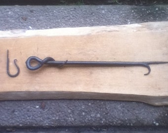 Fire poker, blacksmith designed and made, forged in Shropshire.