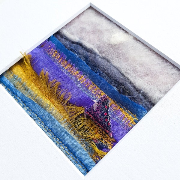 Wool and textile landscape art- of the English coast - Out across the sands UNFRAMED