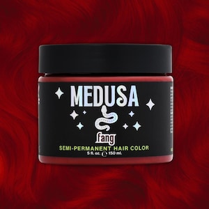 Medusa Semi-Permanent Hair Color, Vegan and Cruelty-Free Dark Red Hair Dye, Deep Conditioning Hair Color (5FL OZ, Fang)